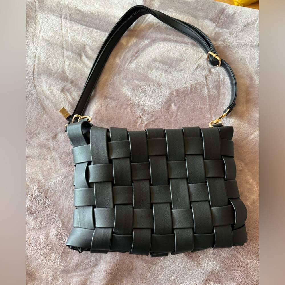 Anthropologie black leather bag never worn